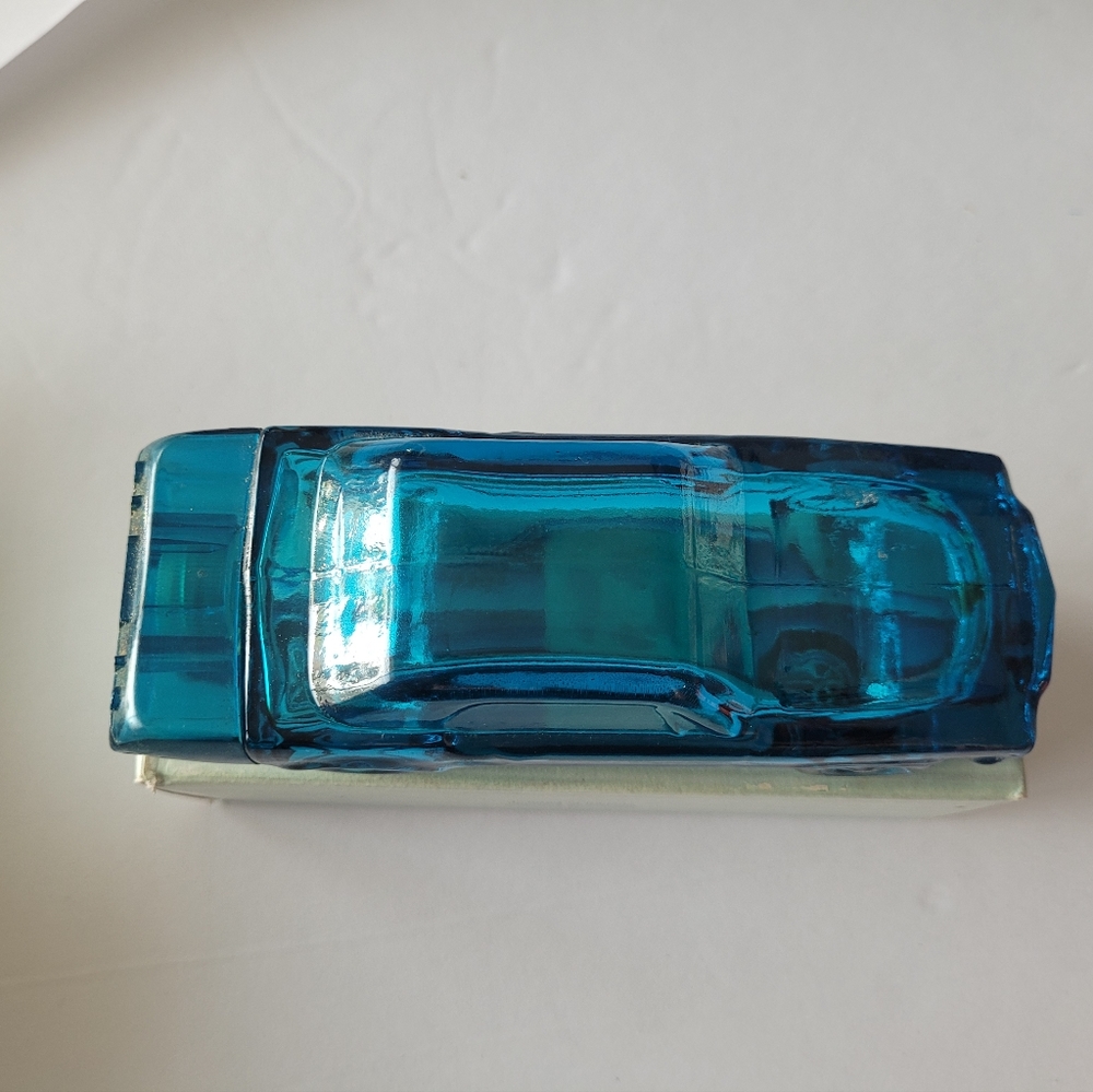 Vintage Avon 1964 Ford Mustang Blue Glass Car After Shave In Box